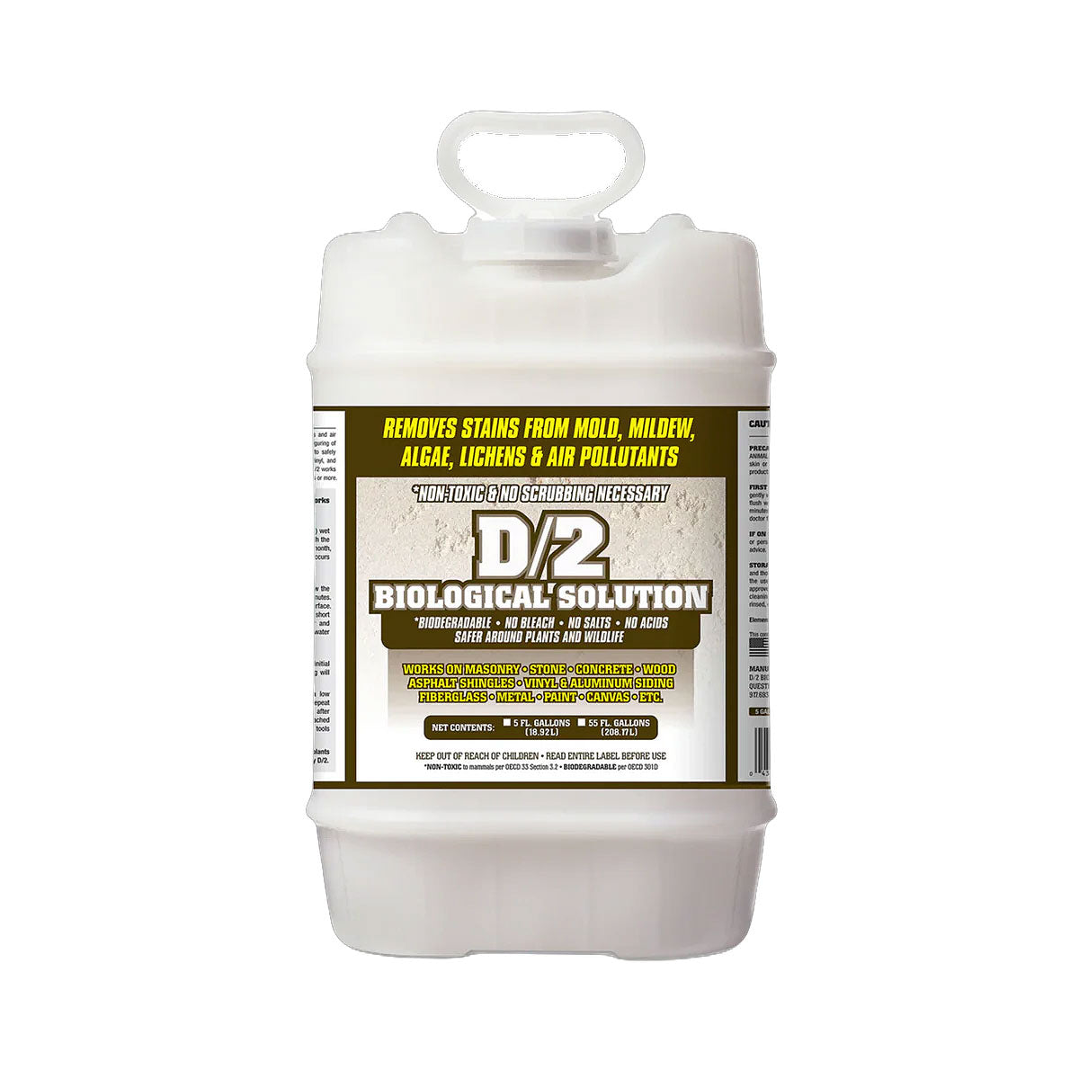 D/2 Biological Solution - Gravestone & Monument Cleaner (Quart, Gallon, 5 Gallon)