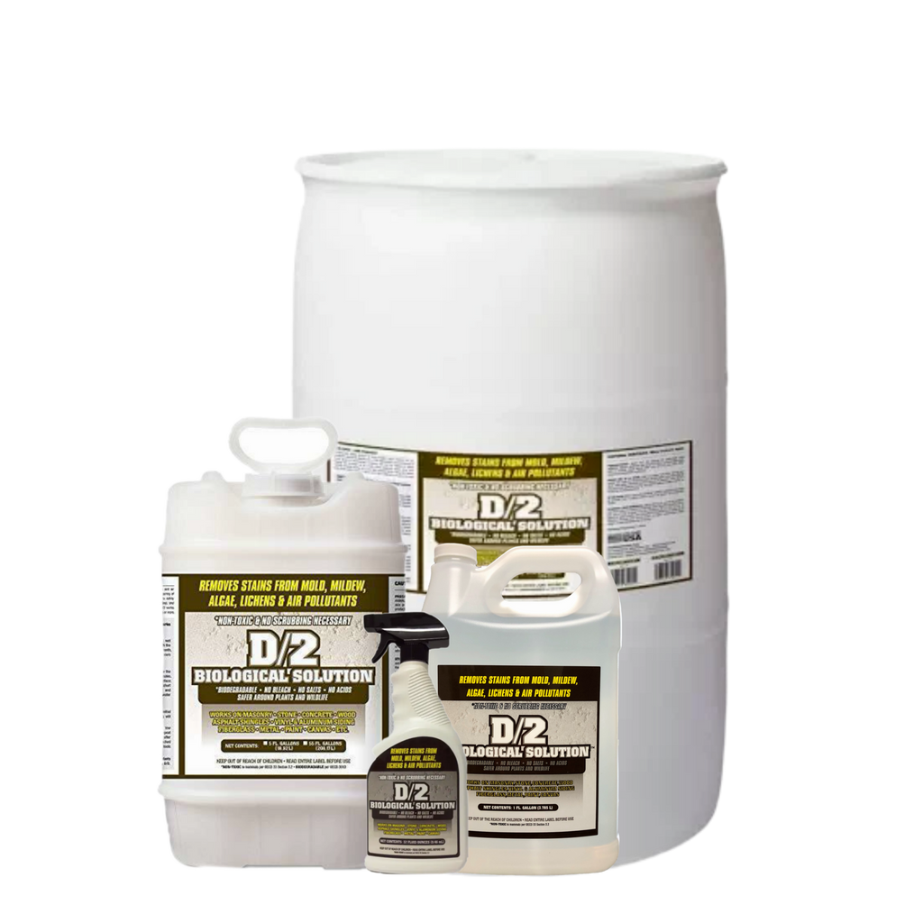 D/2 Biological Solution - Gravestone & Monument Cleaner (Quart, Gallon, 5 Gallon)