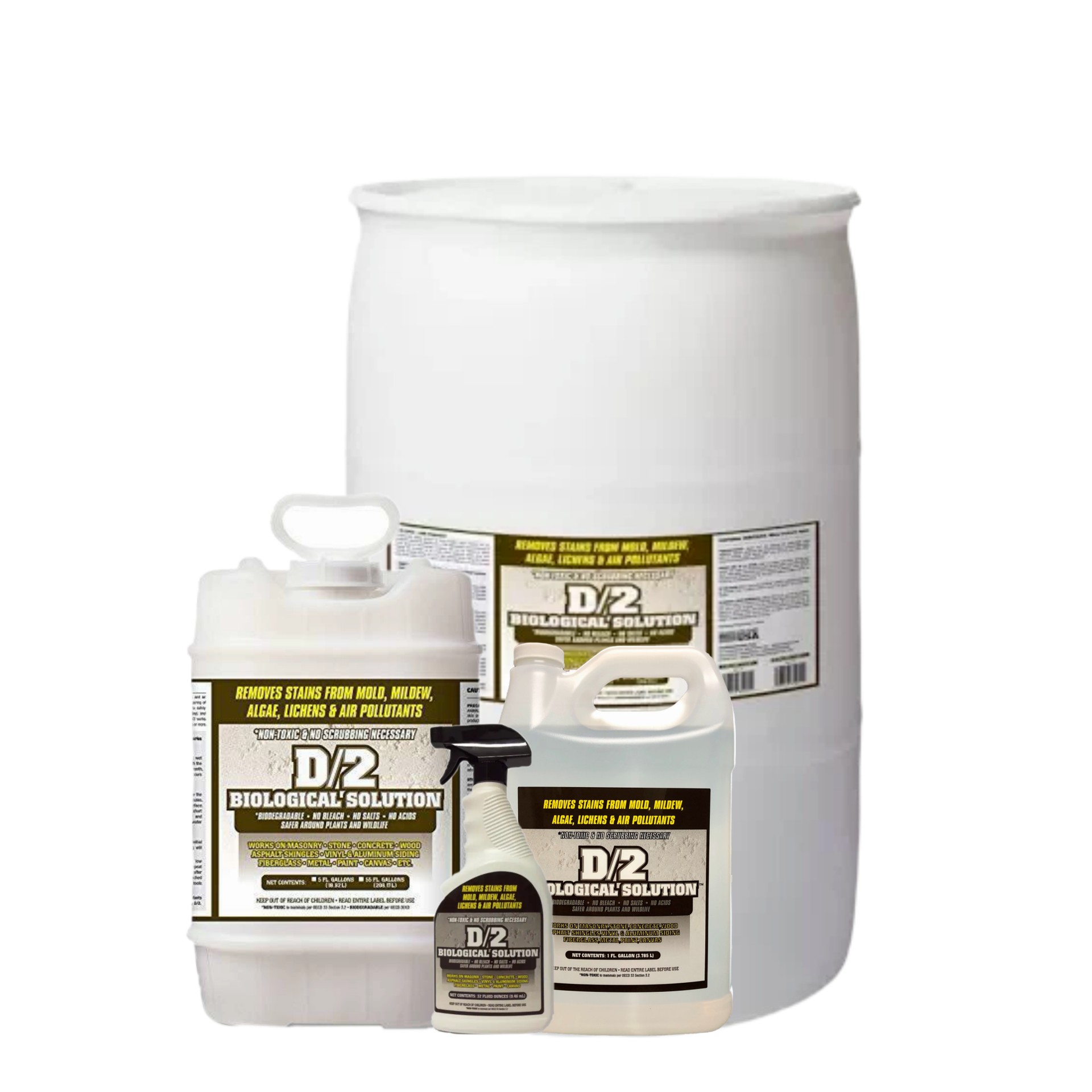 D/2 Biological Solution - Gravestone & Monument Cleaner (Quart, Gallon, 5 Gallon)